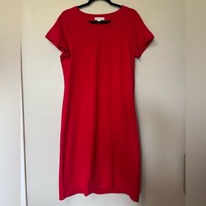 Coldwater Creek cotton blend midi Tshirt bold red dress size M